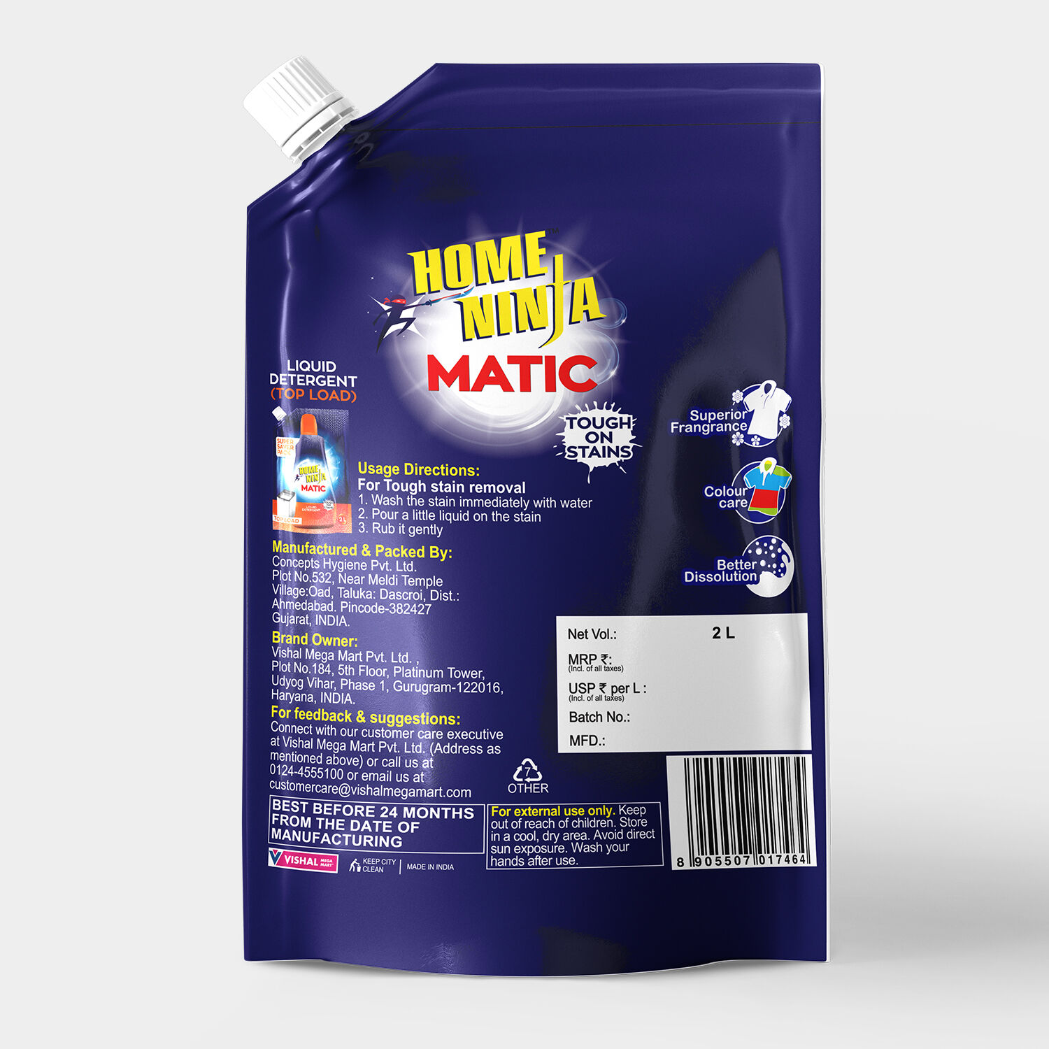 Home Ninja Liquid Detergent - Top Load | Vishal Mega Mart India