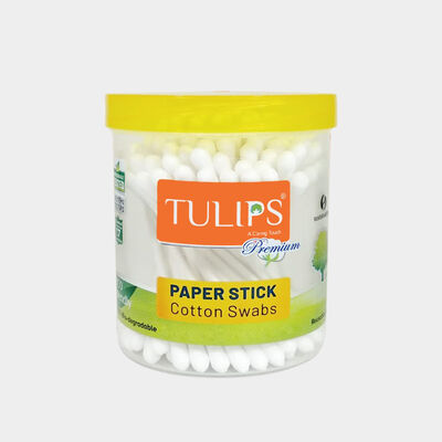 Cotton Ear Buds made with White Paper Stick