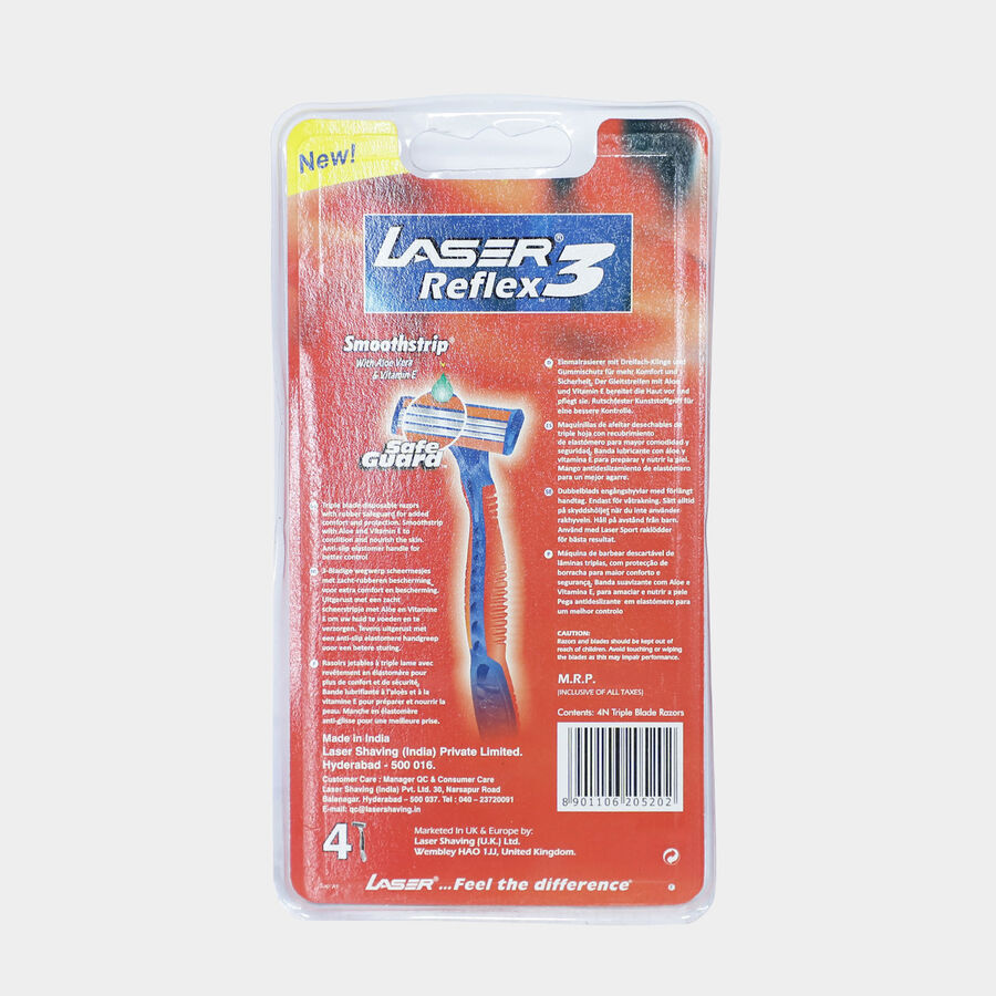Reflex Shaving Razor, 4 Pcs., large image number null
