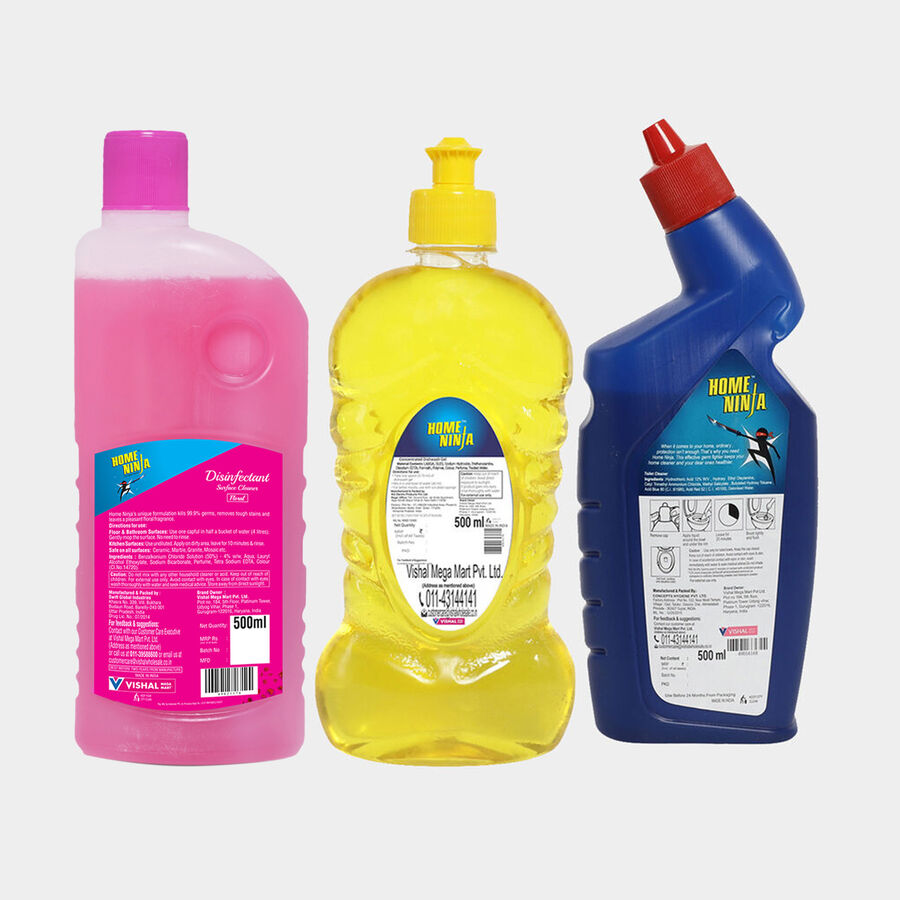 Disinfectant Floor Cleaner + Toilet Cleaner + Dish wash Liquid, , large image number null