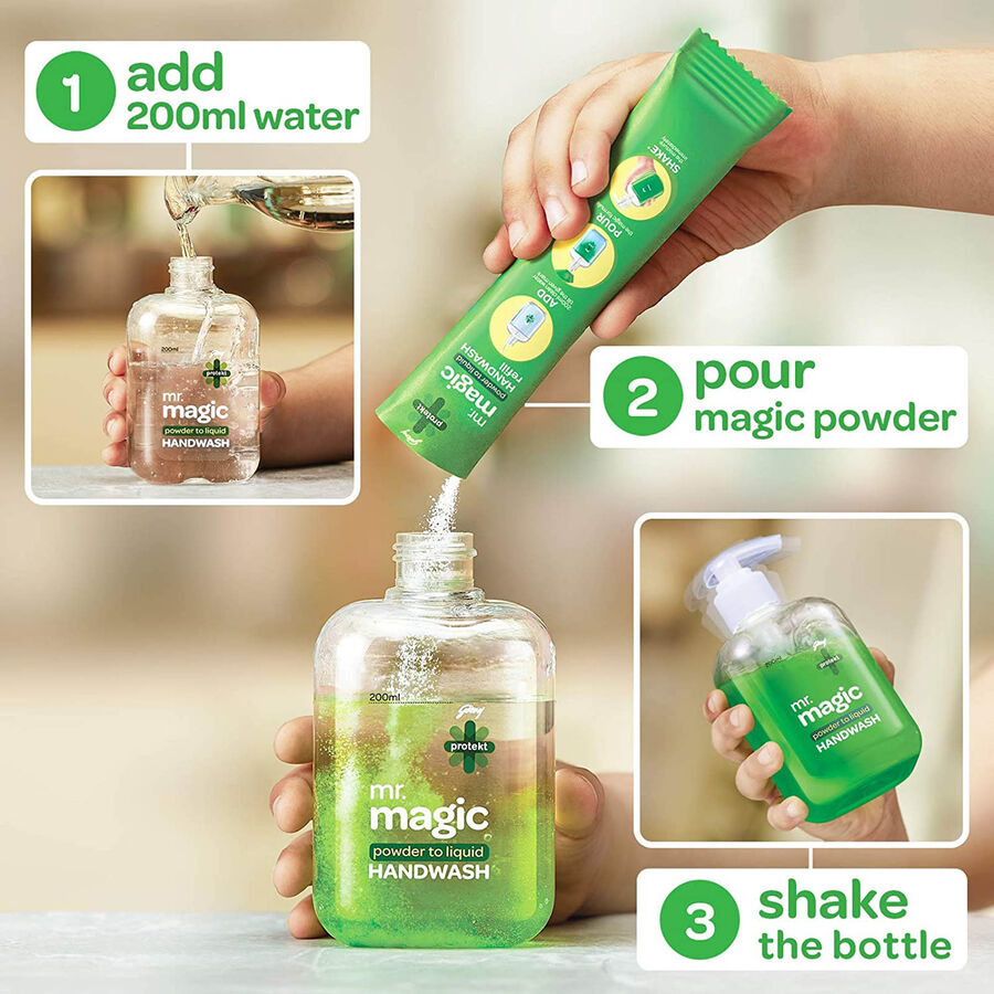 Protekt Mr. Magic Hand Wash Pump Hand Wash Refill + Dispenser Combo, , large image number null