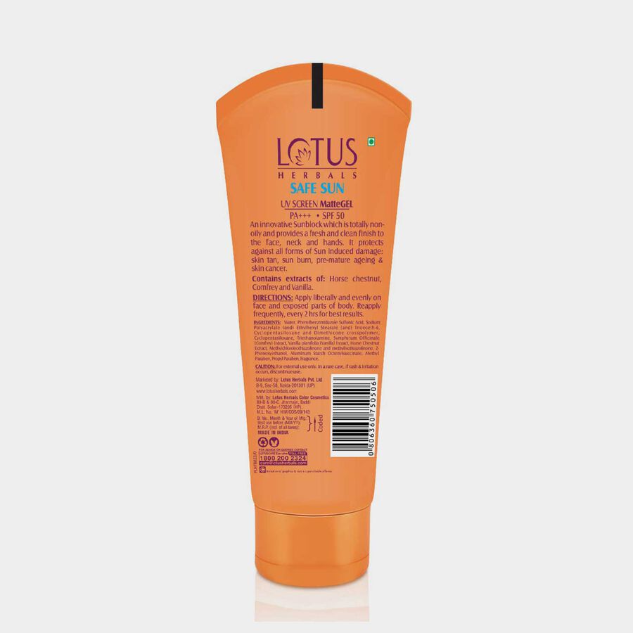 Safe Sun UV Screen Matte Gel SPF 50 Sunscreen, , large image number null