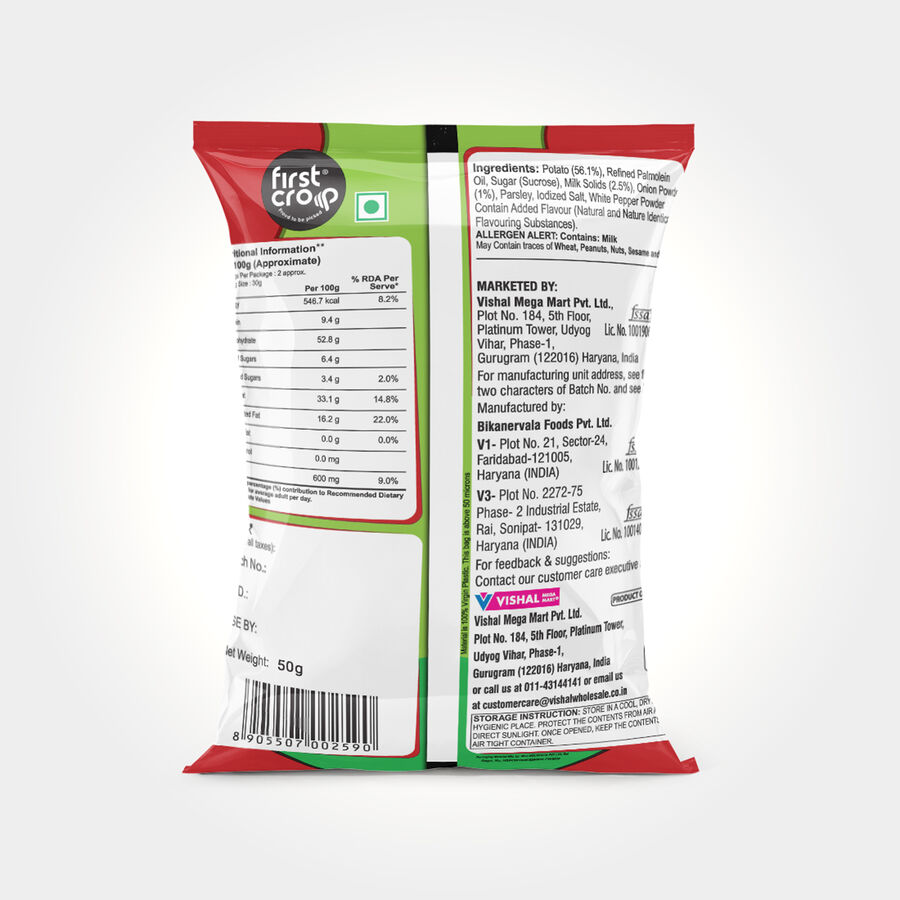 Cream & Onion Potato Chips, , large image number null