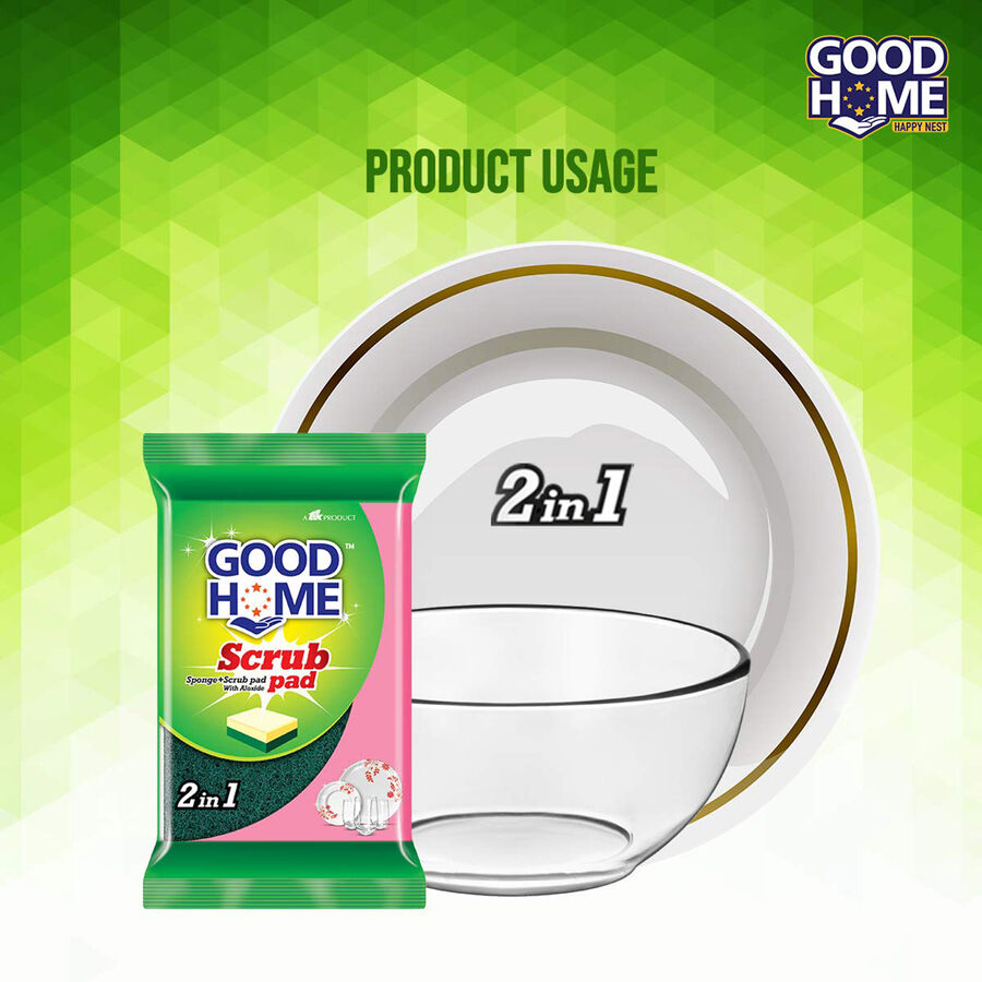 Scrub Pad - 2 in 1 (Sponge+Scrub Pad), , large image number null