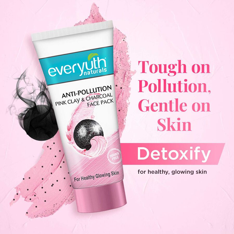 Charcoal & Pink Clay Face Pack, , large image number null
