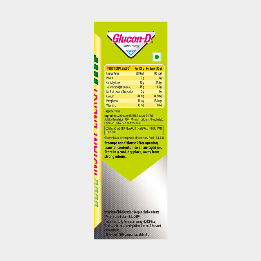 Glucon-D Instant Energy Drink Mix - Lime, , large image number null