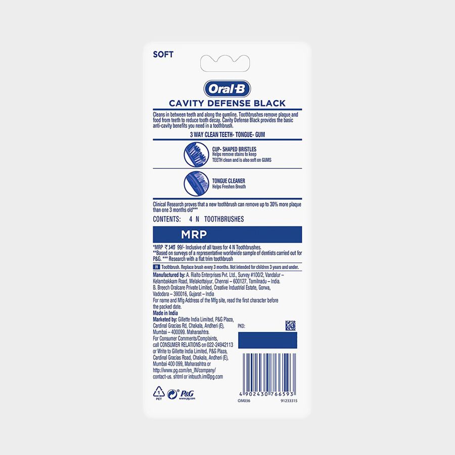 Cavity Defence Charcoal - Soft Tooth Brush, , large image number null