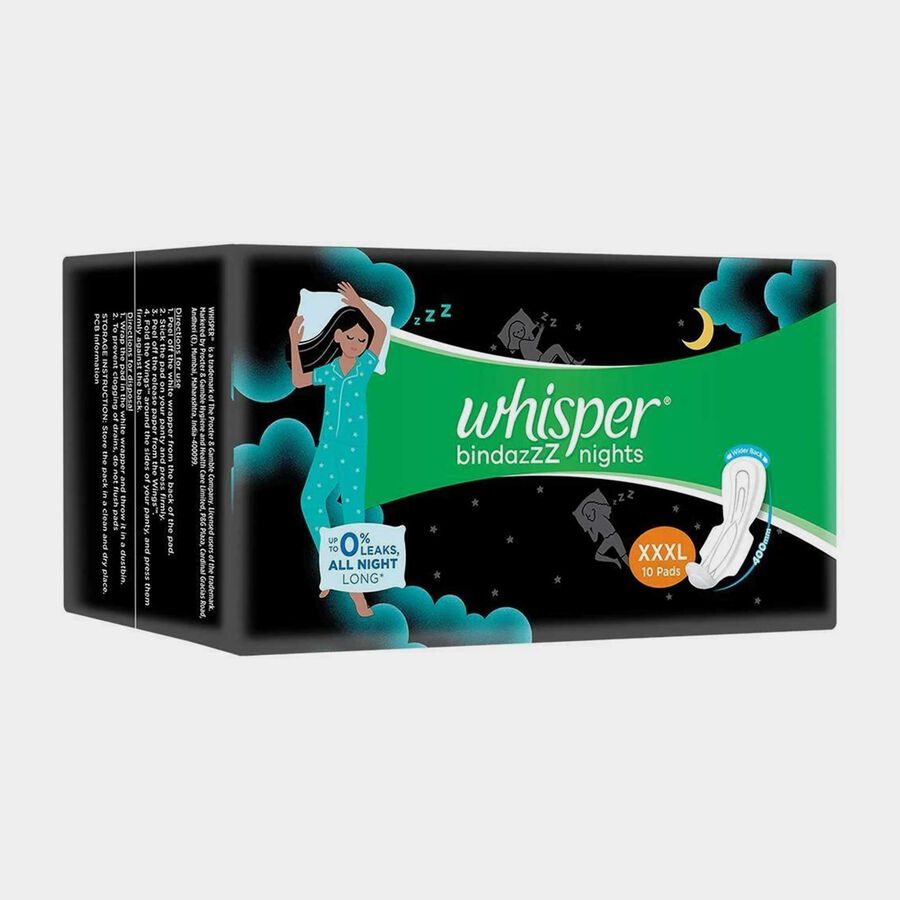 Thick Bindazzz Nights Sanitary Napkin with Wings (XXXL), , large image number null