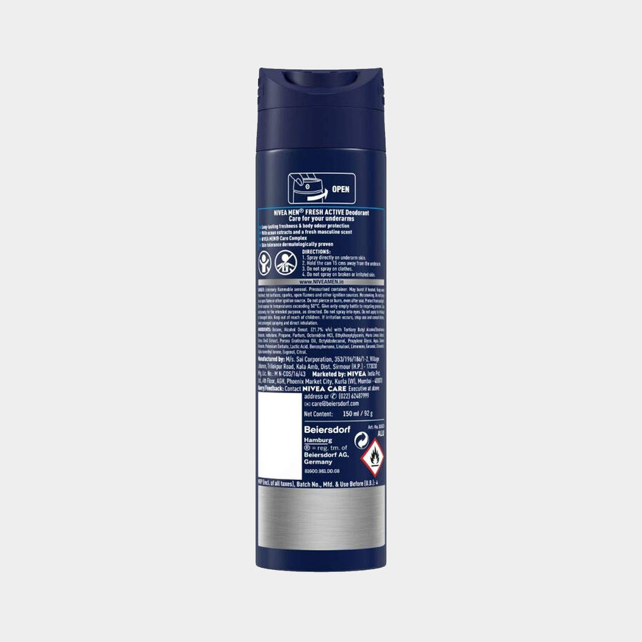 Fresh Active Men Body Spray, 150 ml, large image number null