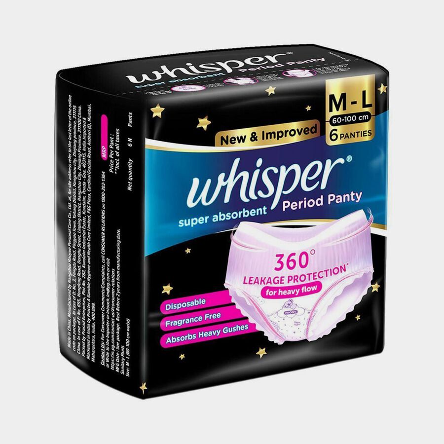 Super Absorbent Period Panty (M-L, 6 Pants), , large