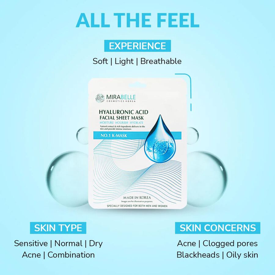Hyaluronic Acid Facial Sheet Mask, , large