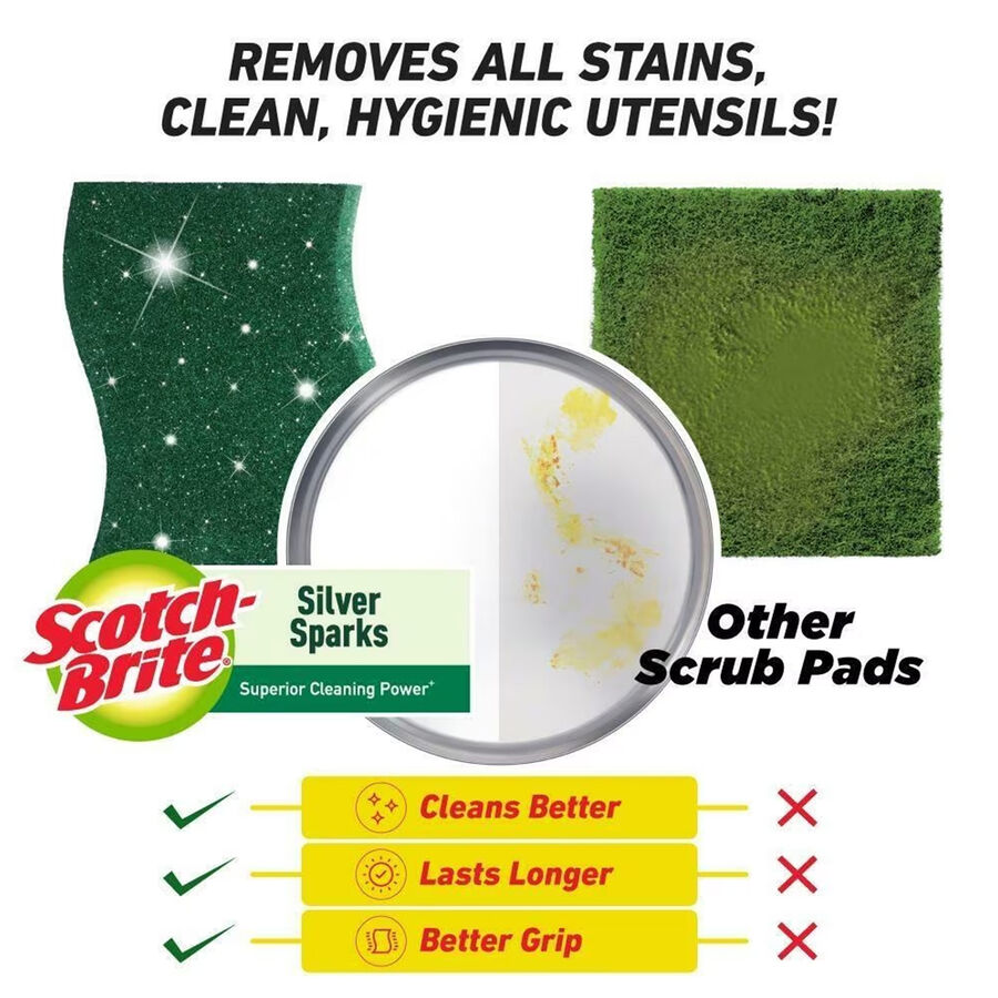 Silver Sparks Scrub Pad, , large image number null