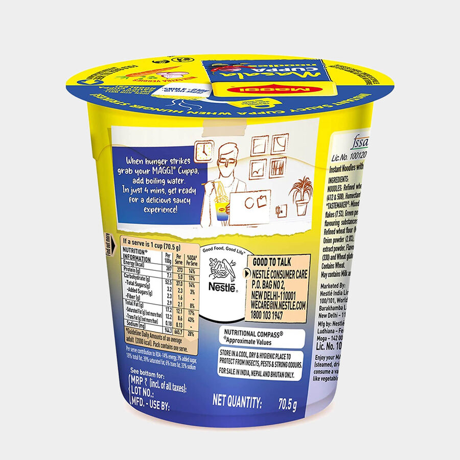Maggi Cuppa Mania Instant Masala Noodles , , large image number null