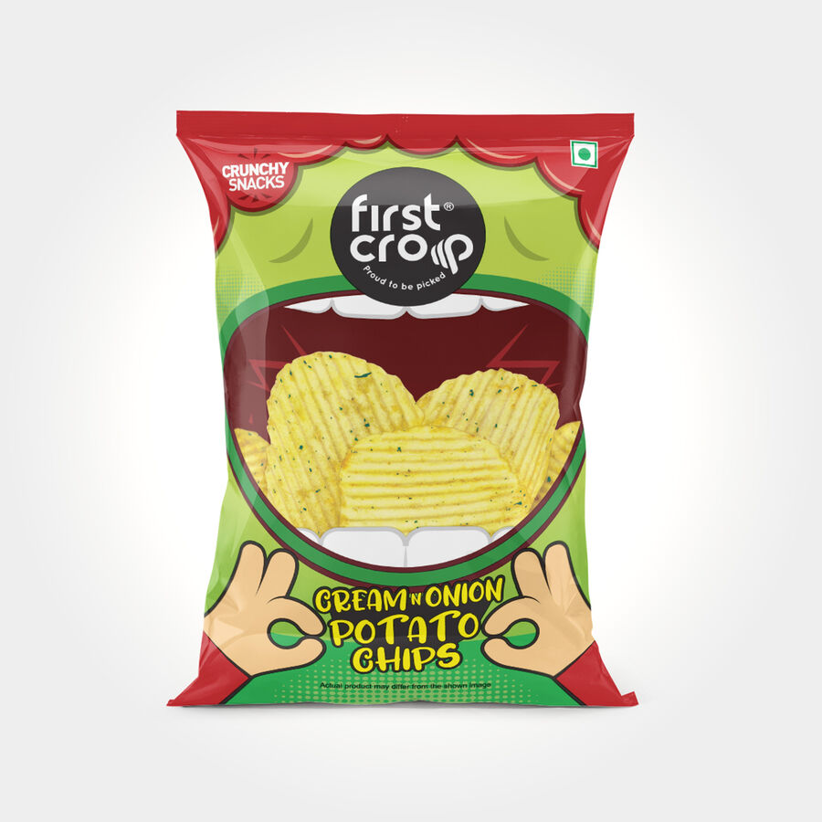 Cream & Onion Potato Chips, , large image number null