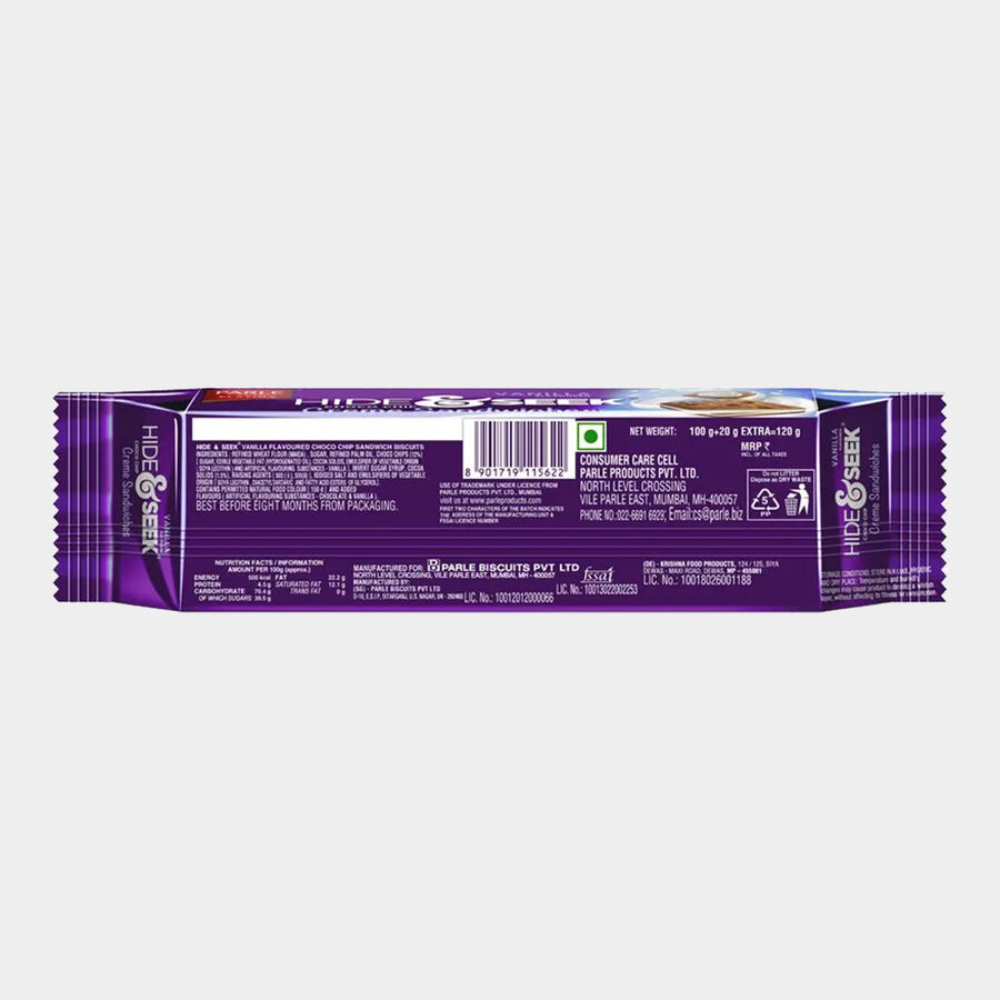 Hide & Seek Choco Chip Vanilla Crème Sandwiches, , large image number null