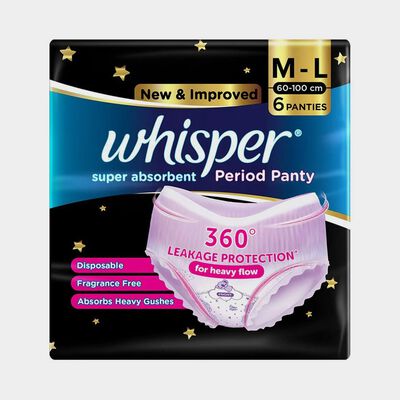 Super Absorbent Period Panty (M-L, 6 Pants)
