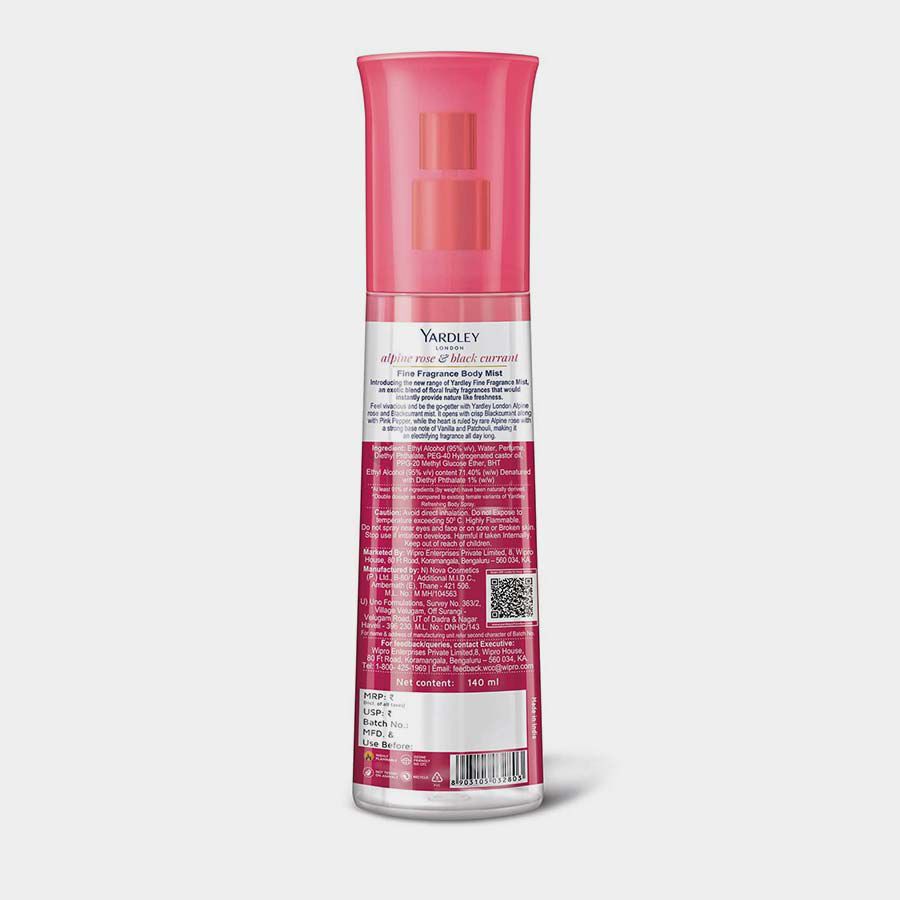 Rose & Black Currant Body Spray Mist, , large image number null