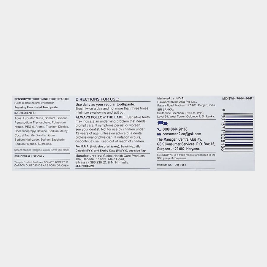 Whitening Tooth Paste, , large image number null