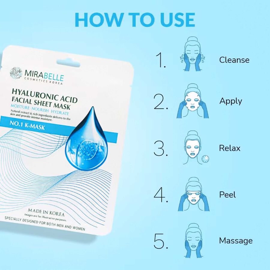 Hyaluronic Acid Facial Sheet Mask, , large image number null