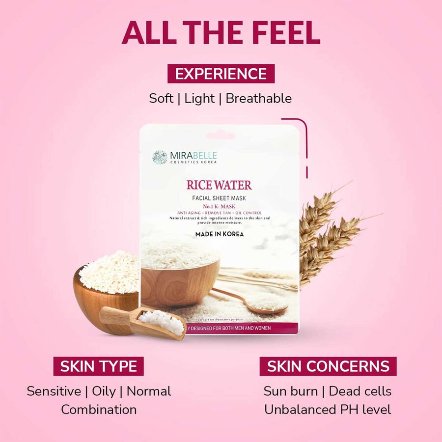 Rice Water Facial Sheet Mask, , large image number null