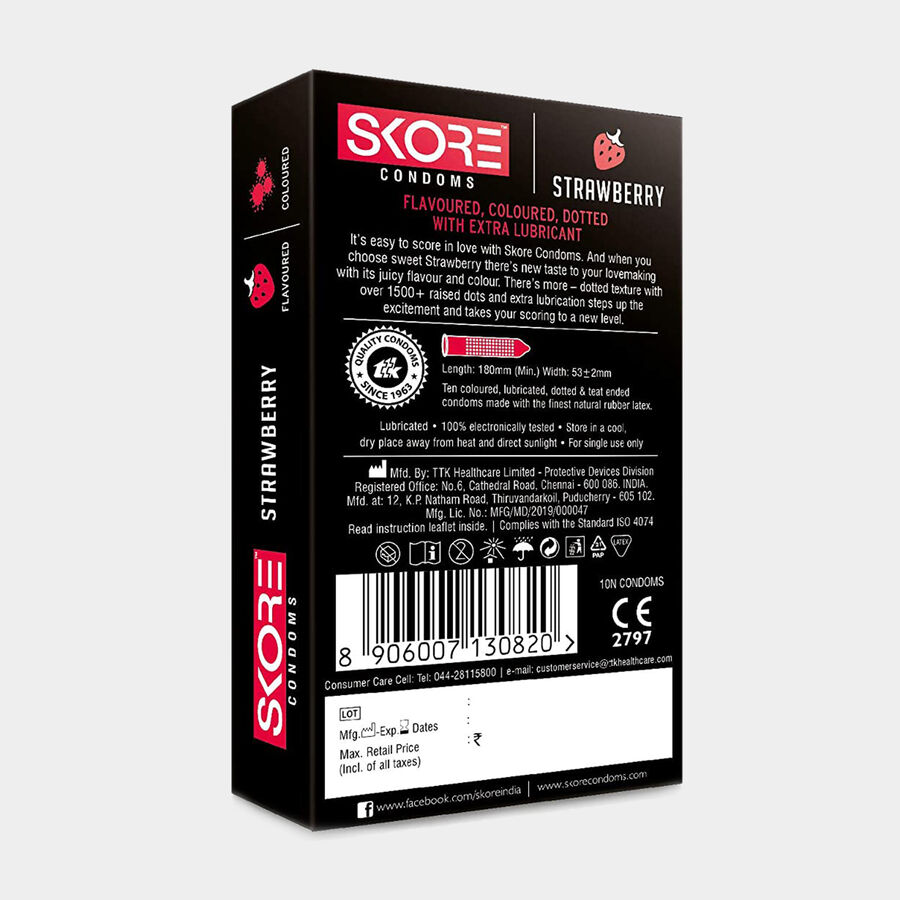 Skore Strawberry Condom, , large image number null