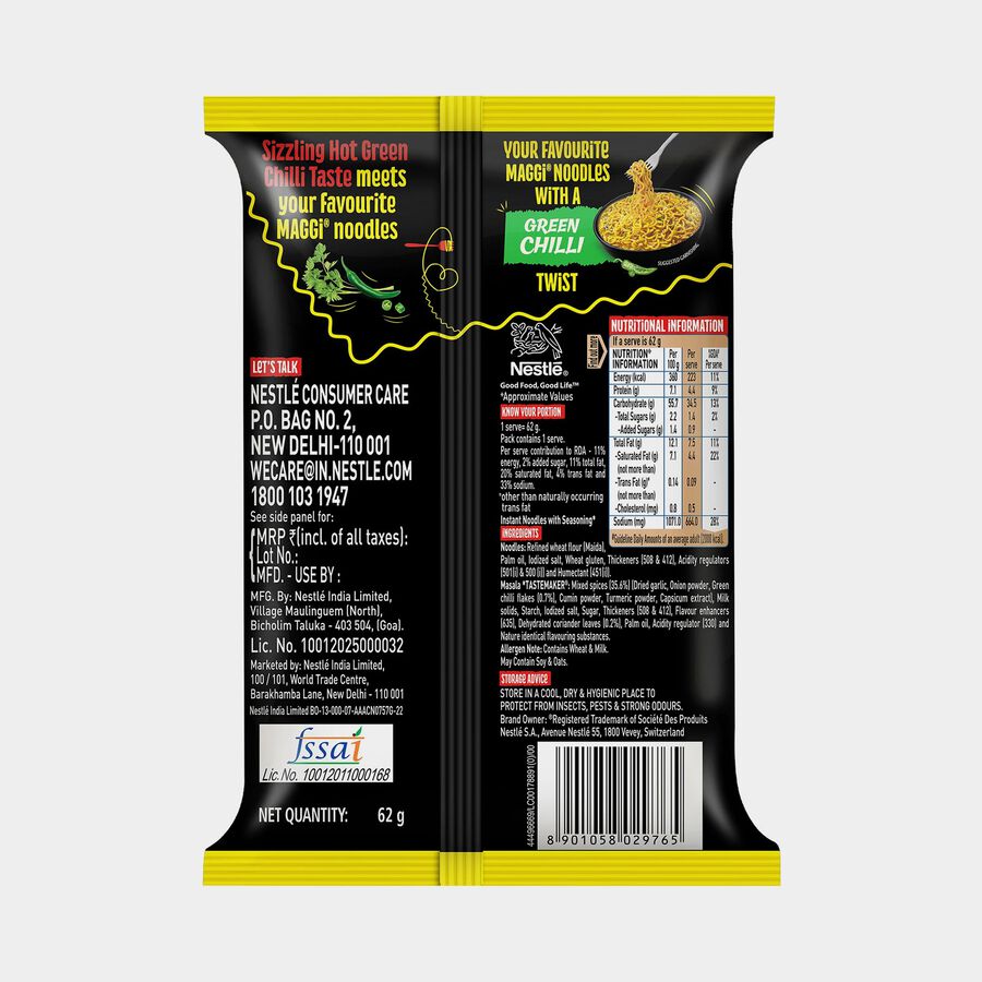 Maggi Spicy Green Chilli Instant Noodles With Seasoning, , large