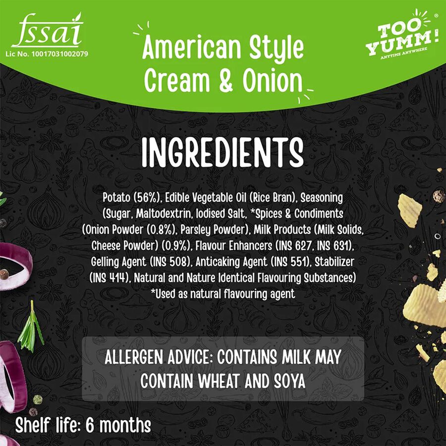 American Style Cream & Onion Potato Chips, , large image number null
