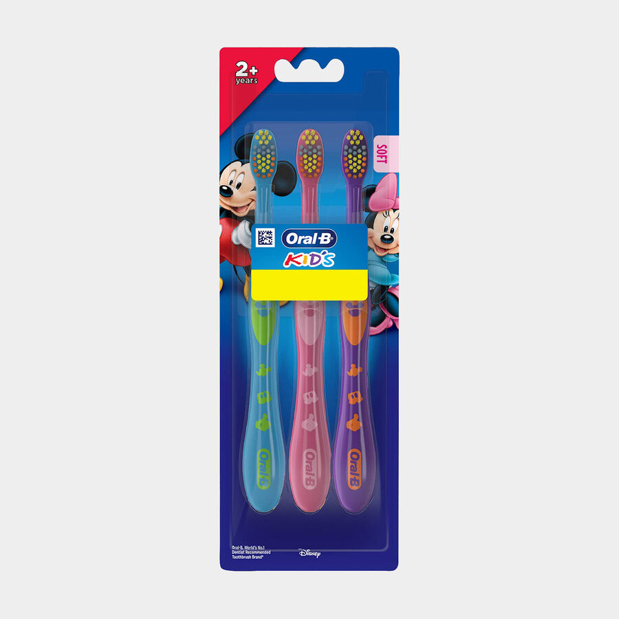 Oral-B Kids Toothbrush With Mickey Characters - Soft Bristles, Easy To Handle, 2+ Years, , large image number null