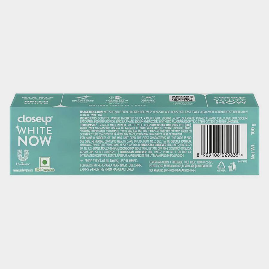White Now Stain Eraser toothpaste for Teeth Whitening, , large image number null