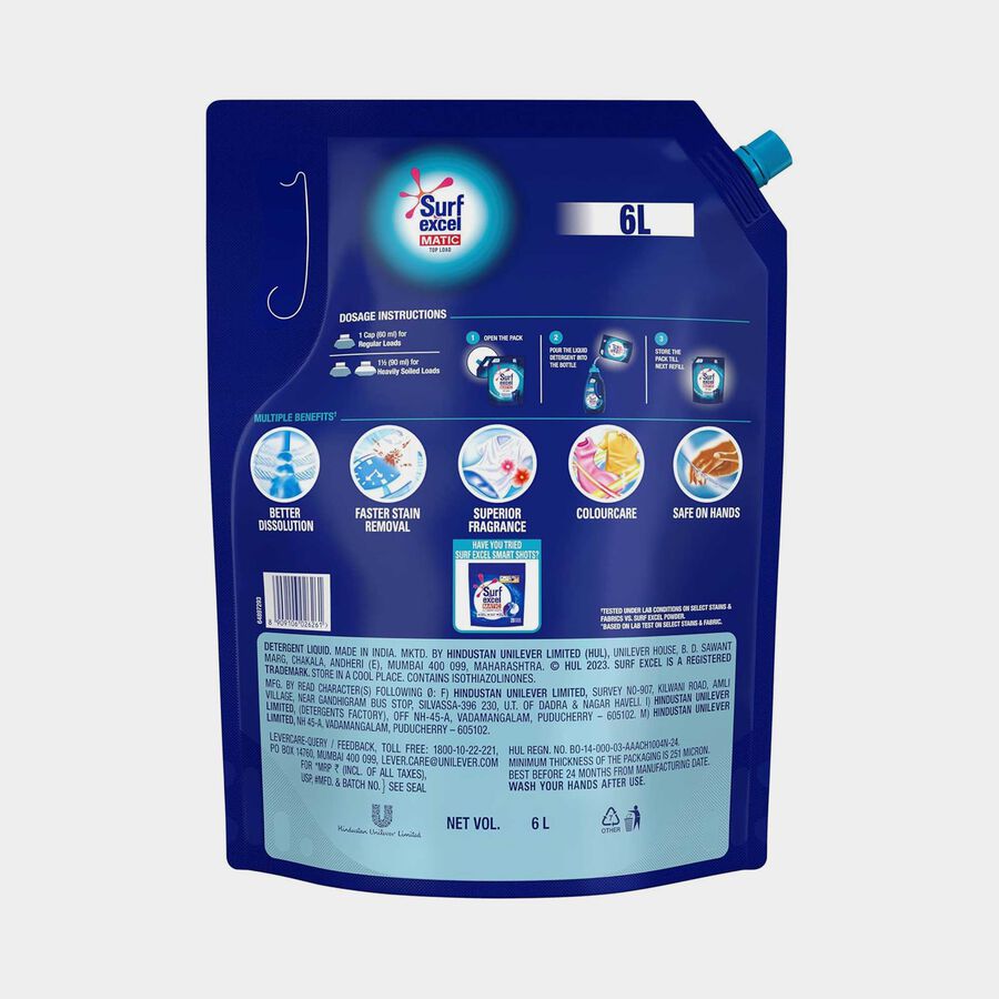 Matic Top Load Liquid Detergent, , large image number null
