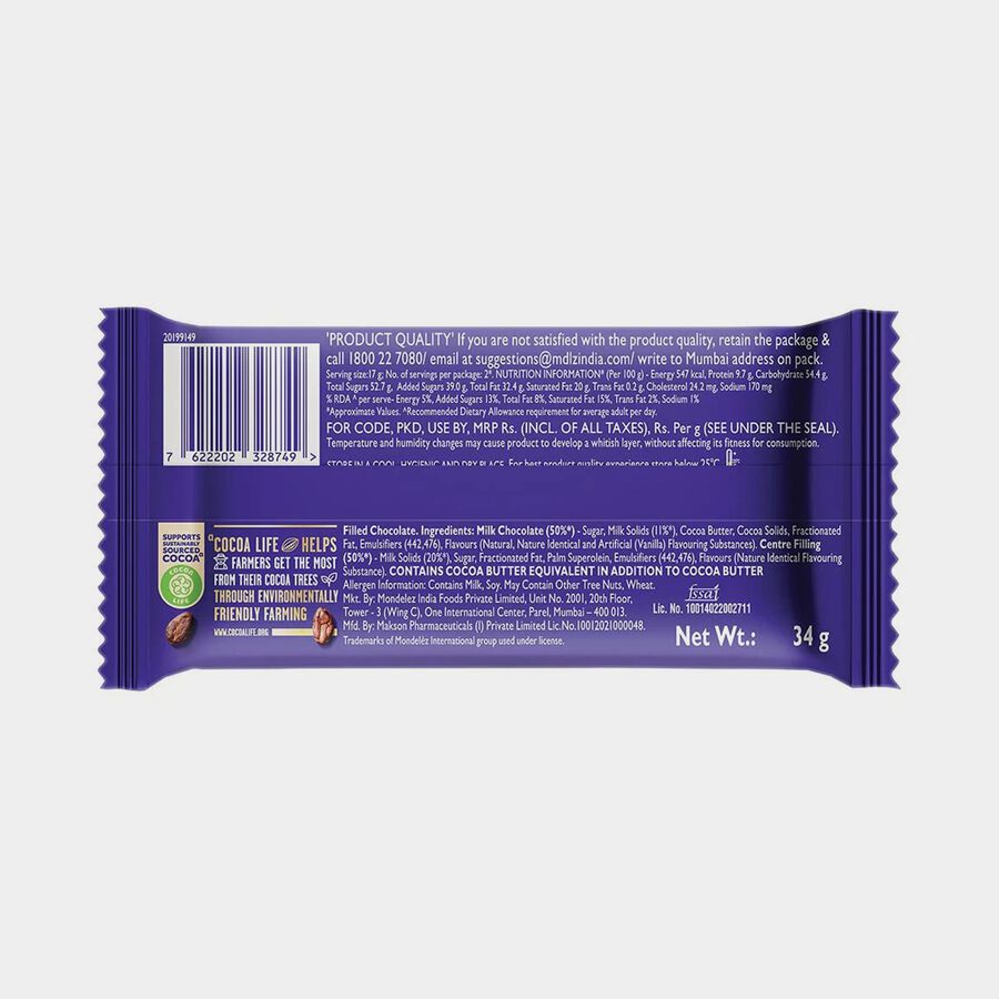 Dairy Milk Milkinis Chocolate Bars, 34 g, large image number null