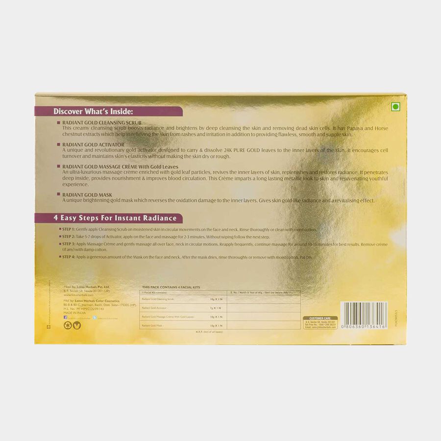 Radiant Gold Cellular Glow Salon Grade Facial Kit, , large image number null