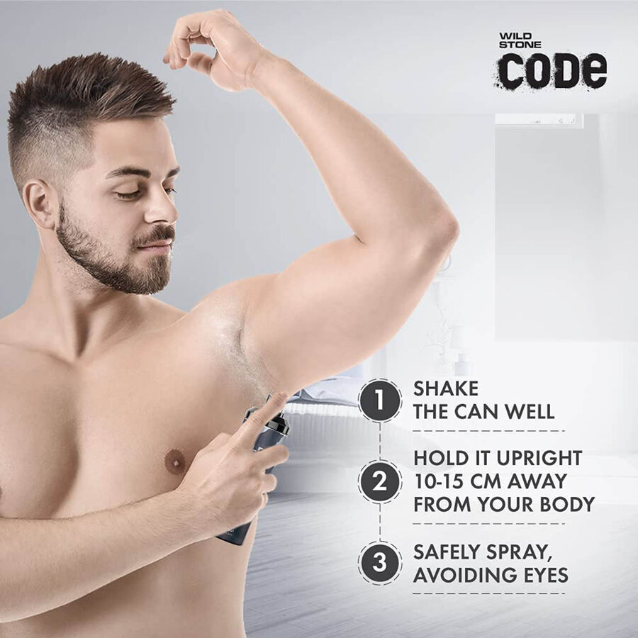 Code Steel No Gas Body Perfume for Men, , large image number null