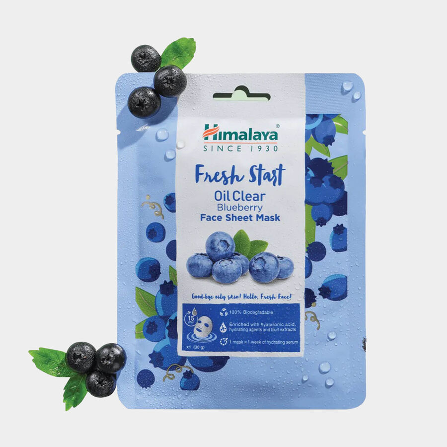 Fresh Start Oil Clear Blueberry Face Sheet Mask, , large image number null