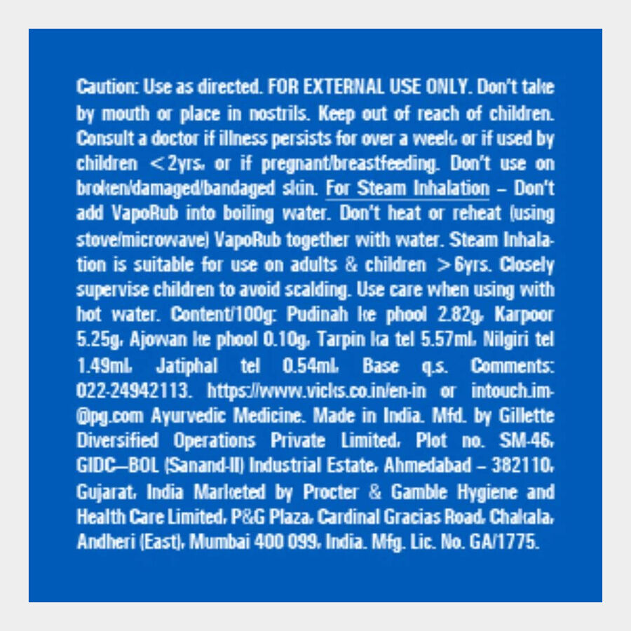 Vaporub Medicated Cream, , large image number null