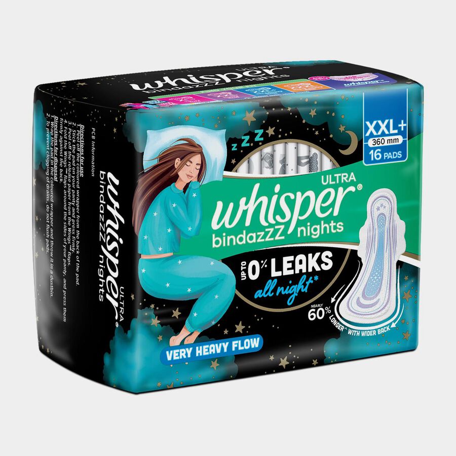 Ultra Bindazzz Nights Sanitary Pads - XXL+, , large