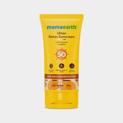 Mamaearth Ubtan Detan Sunscreen With Turmeric & Saffron - SPF 50