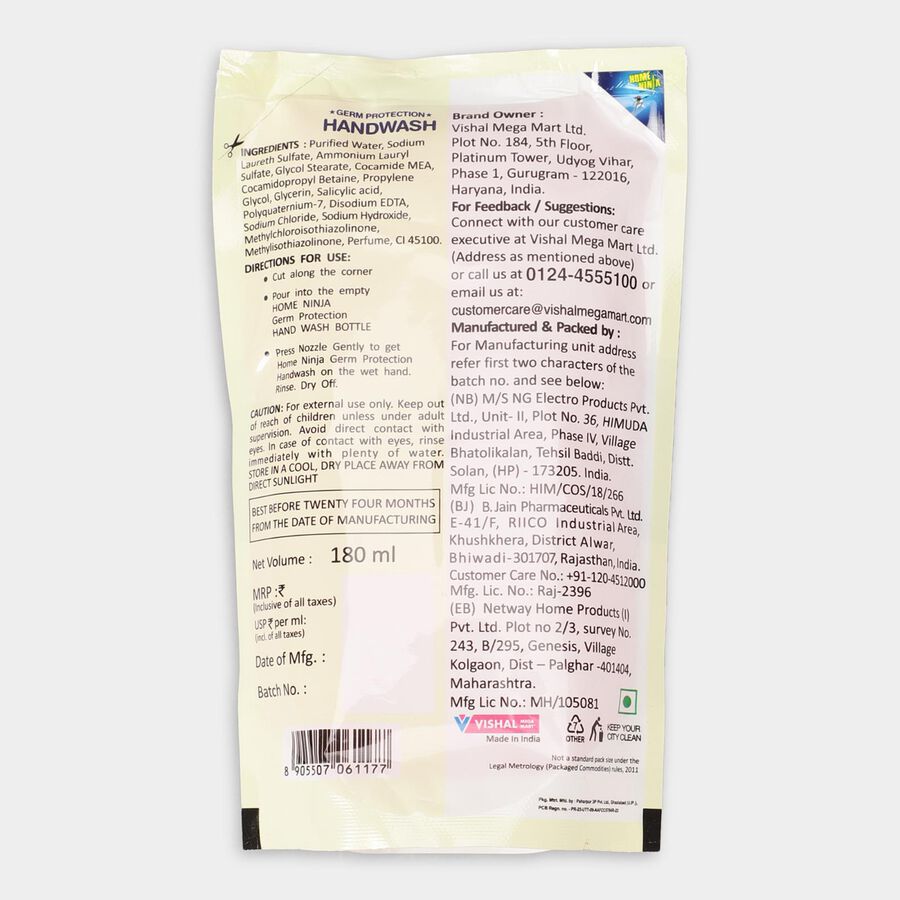 Germ Protection Hand wash, 180 ml X 2, large