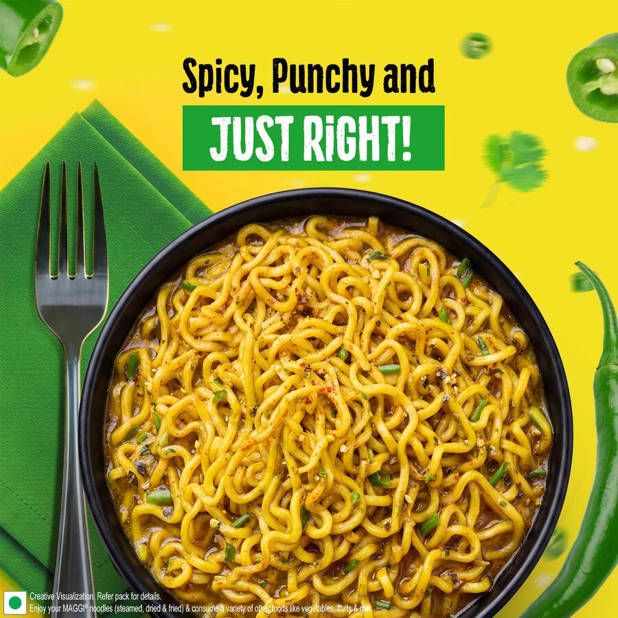 Maggi Spicy Green Chilli Instant Noodles With Seasoning, , large