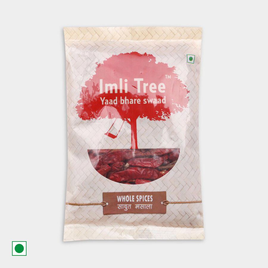 Red Chilli Whole/ Lal Mirch, 50 g Pouch, large