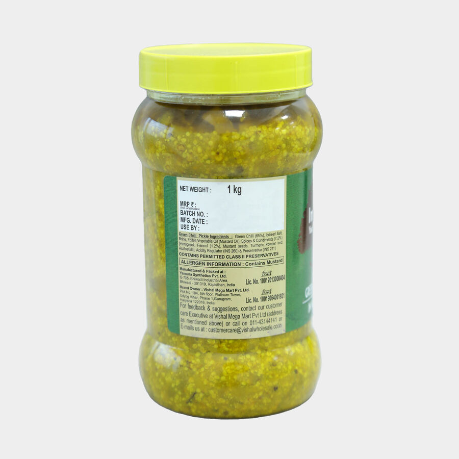 Green Chilli Pickle Mustard Oil, , large image number null