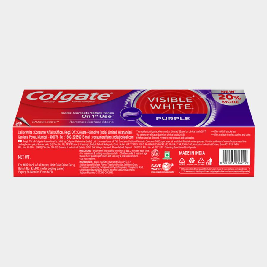 Visible White Purple Toothpaste, , large image number null