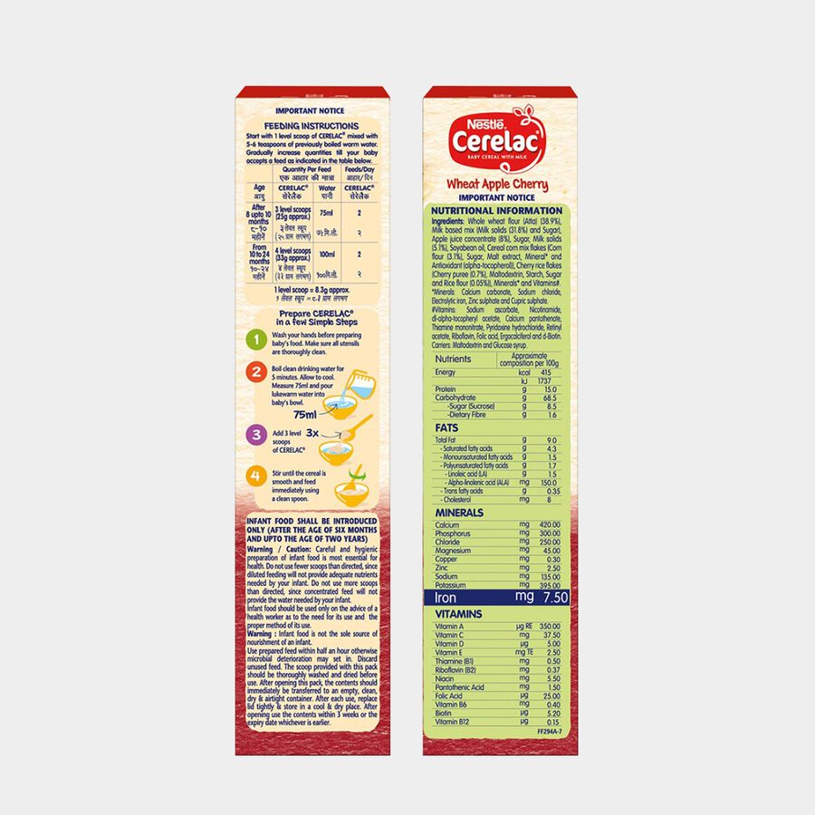 Apple Cherry Cerelac Wheat, , large