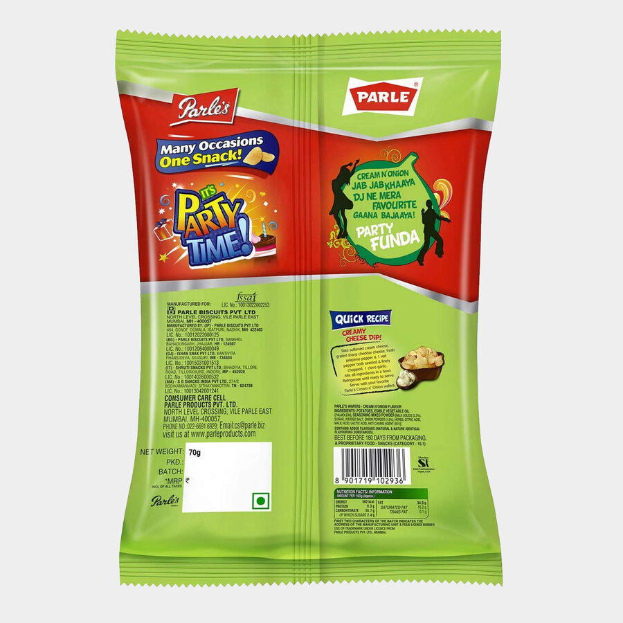 Wafers Cream & Onion Chips, , large image number null