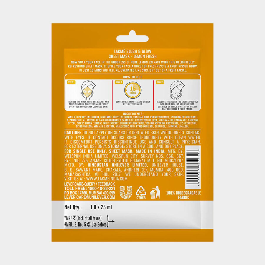 Blush & Glow Lemon Sheet Mask, , large image number null
