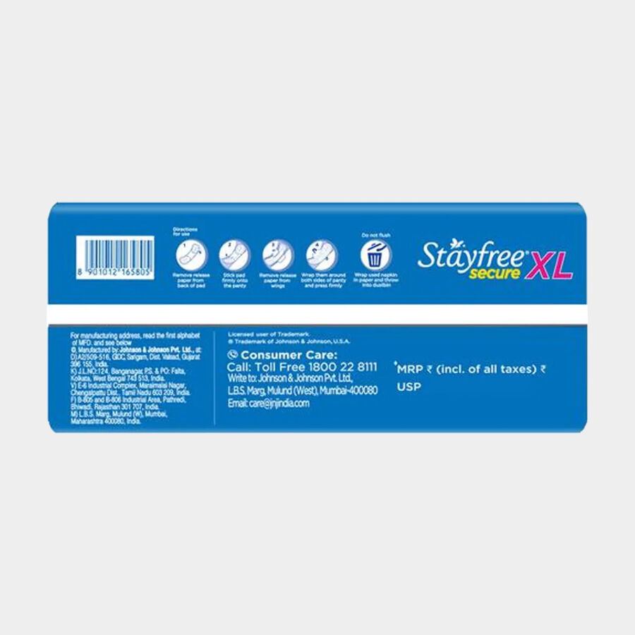 सिक्योर विंग XL सैनिटरी पैड , , large image number null