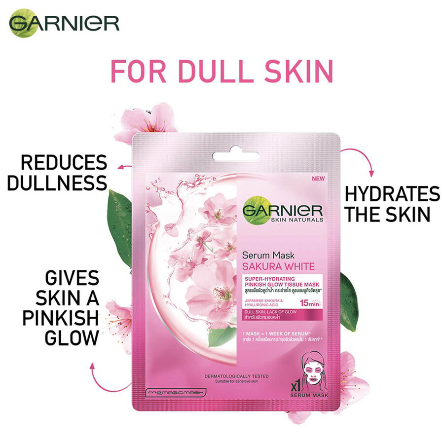 Garnier Skin Naturals, Sakura White Serum Mask, , large image number null