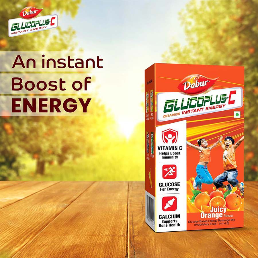 GlucoPlus-C Instant Energy Glucose Orange Flavour, , large image number null
