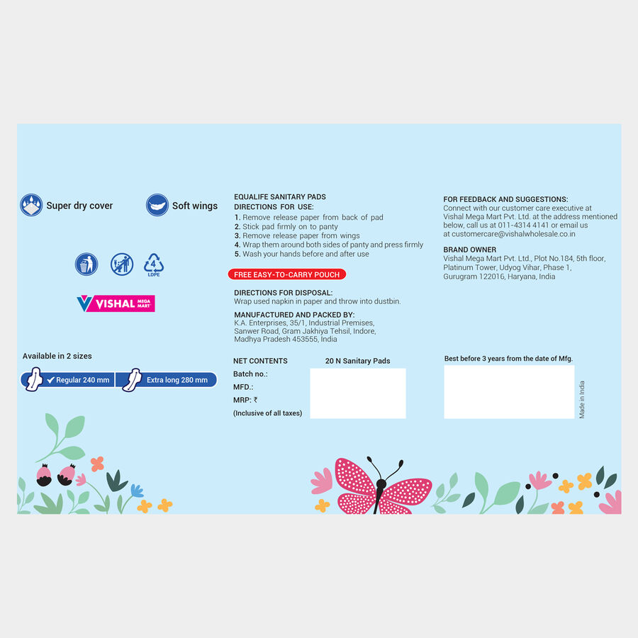 Soft Wings Regular Sanitary Pad, , large image number null