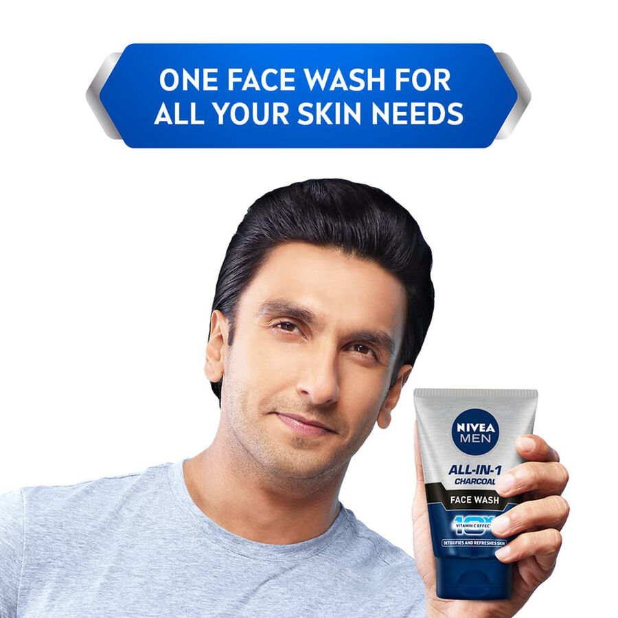 All in 1 Charcoal Face Wash For Men, , large